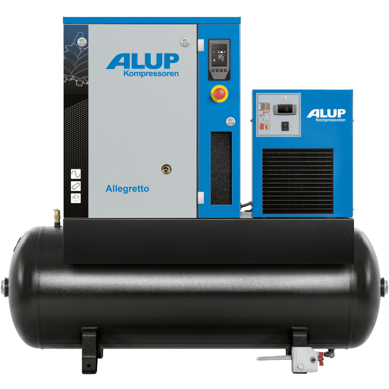 ALUP Allegretto 3, 10bar - 3kW ruuvikompressori integroidulla kuivaimella ja 200L säiliöllä